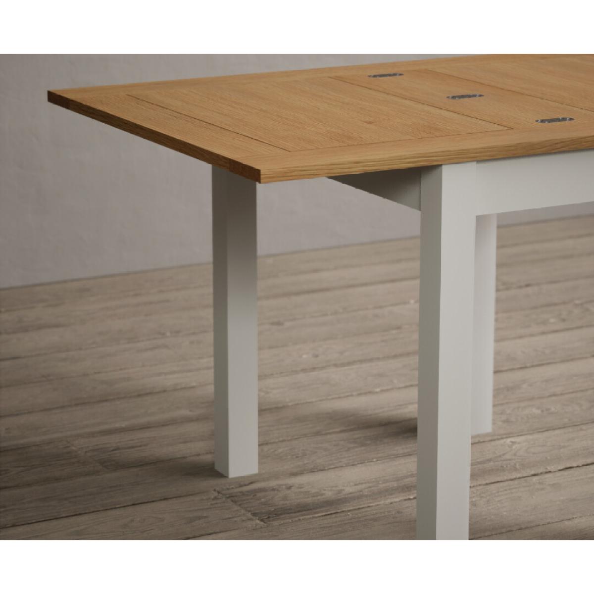 Hadleigh Oak and Cream Painted Extending Dining Table with 6 Sky Blue Hertford Chairs – image 25