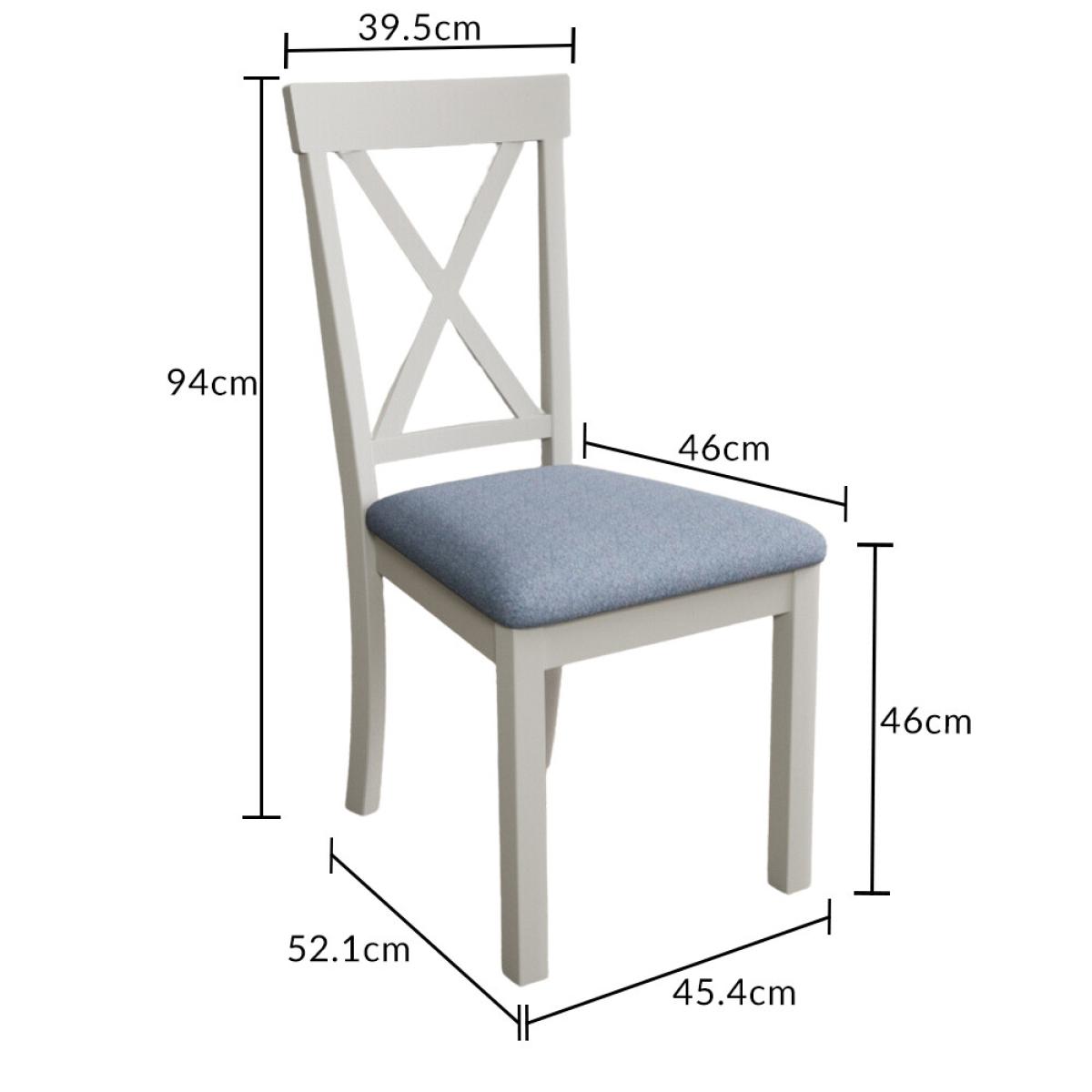 Hadleigh Oak and Cream Painted Extending Dining Table with 6 Sky Blue Hertford Chairs – image 30