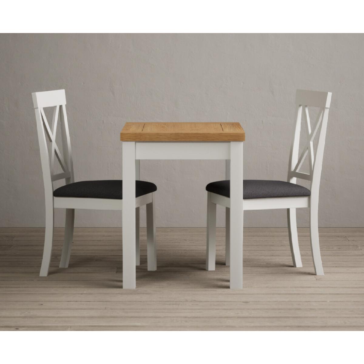 Hadleigh Oak and Cream Painted Extending Dining Table with 6 Sky Blue Hertford Chairs – image 10