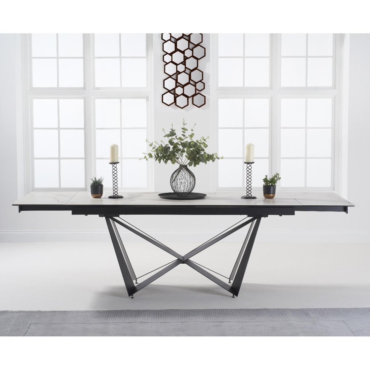 Blenheim 180cm White Ceramic Dining Table with Lorin Chairs - White, 6 Chairs – image 2