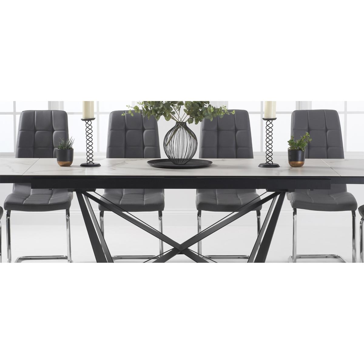 Blenheim 180cm White Ceramic Dining Table with Lorin Chairs - White, 6 Chairs – image 10