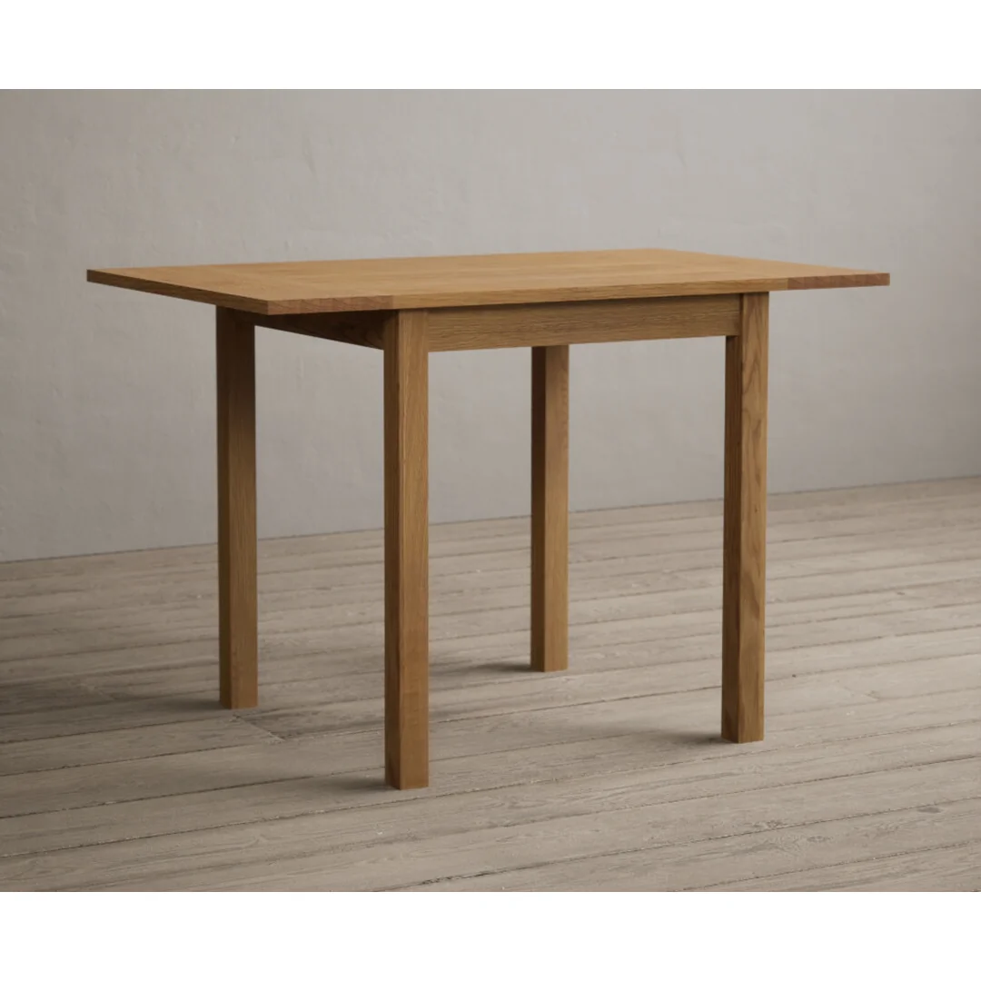 Extending York 70cm Solid Oak Dining Table with 4 Blue Natural Solid Oak Chairs – image 5