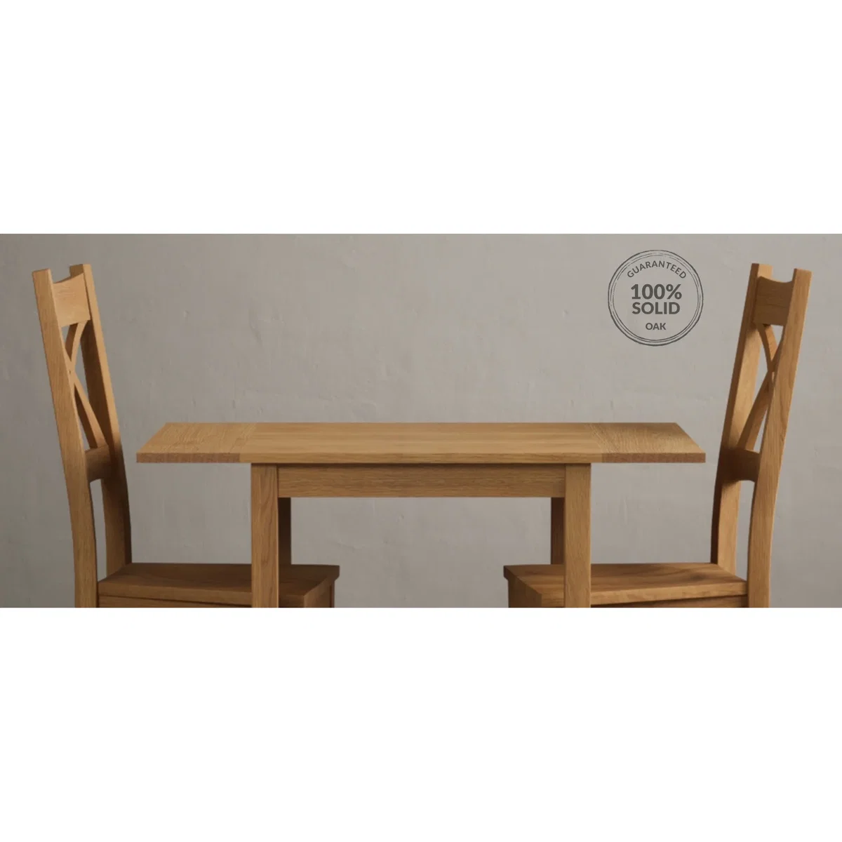 Extending York 70cm Solid Oak Dining Table with 4 Blue Natural Solid Oak Chairs – image 6