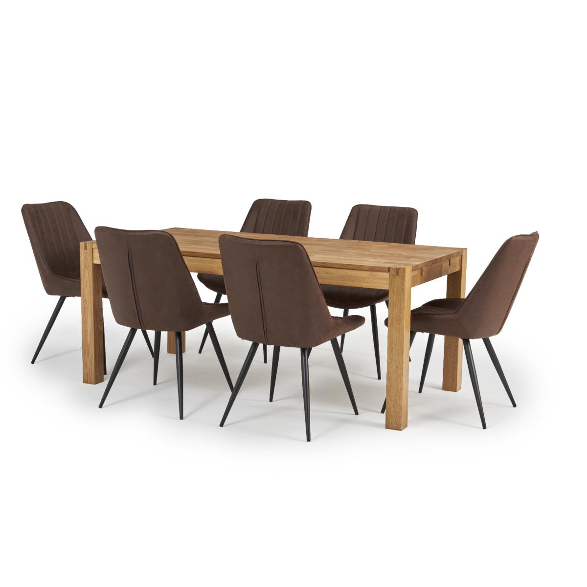 Verona 180cm Oak Table With Marcel Antique Chairs – image 8
