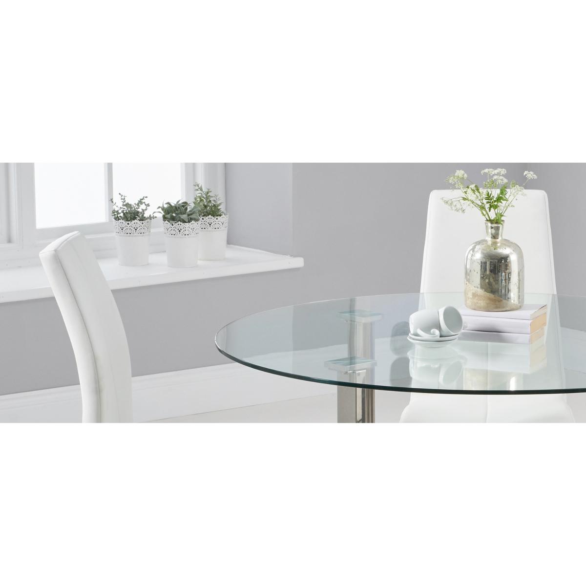 Vaso 120cm Round Glass Dining Table With Tarin Dining Chairs - White, 4 Chairs – image 17