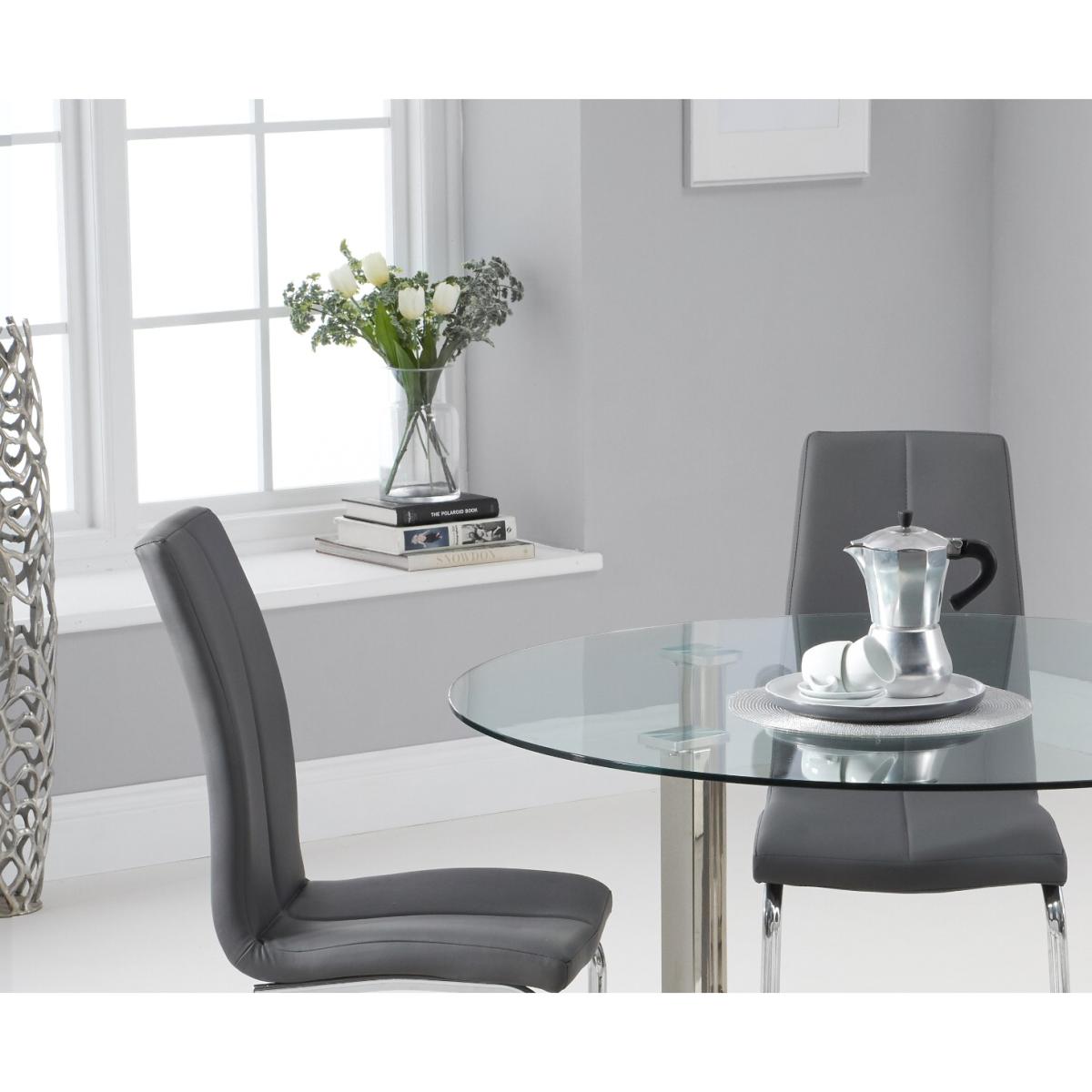 Vaso 120cm Round Glass Dining Table With Tarin Dining Chairs - White, 4 Chairs – image 4