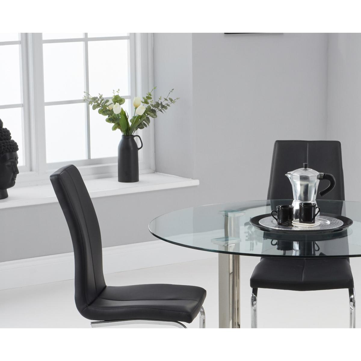 Vaso 120cm Round Glass Dining Table With Tarin Dining Chairs - White, 4 Chairs – image 6