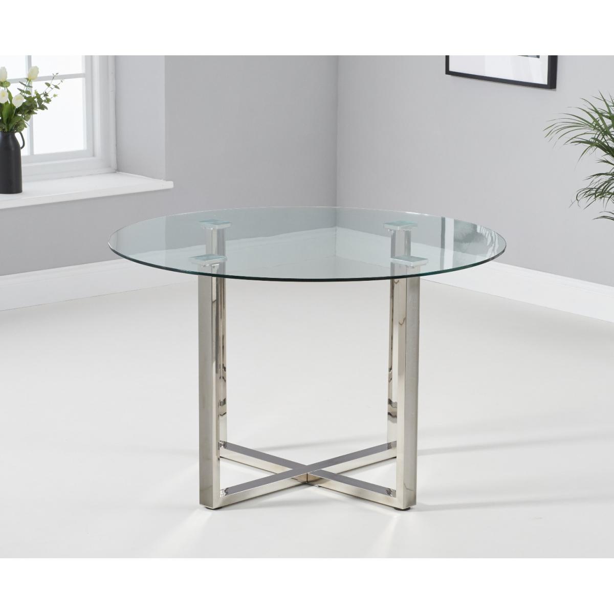 Vaso 120cm Round Glass Dining Table With Tarin Dining Chairs - White, 4 Chairs – image 8