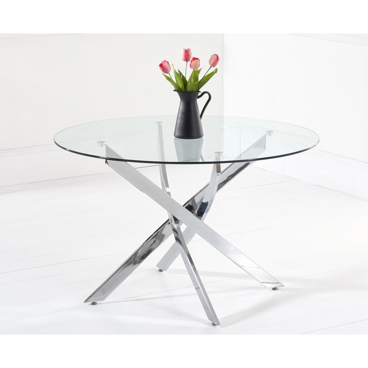 Denver 120cm Glass Dining Table With 6 Black Cavello Chairs – image 3