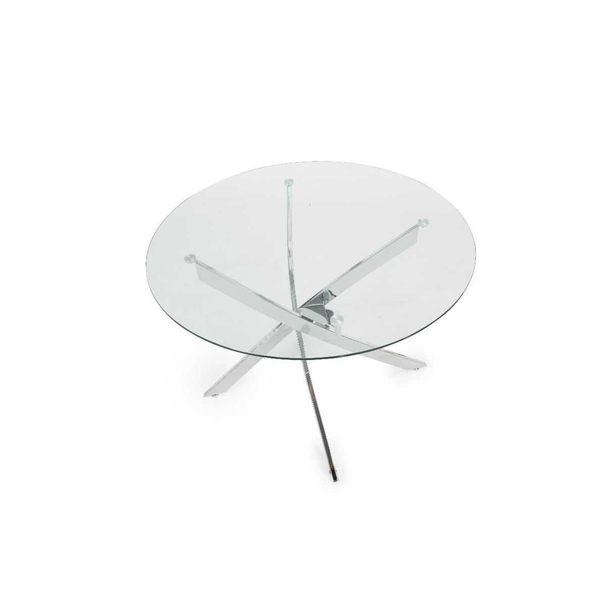 Denver 120cm Glass Dining Table With 6 Black Cavello Chairs – image 10