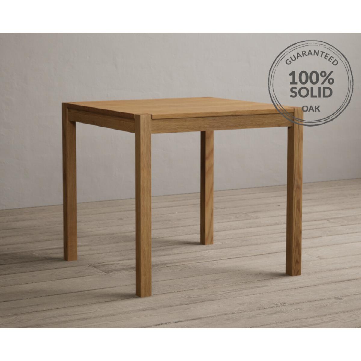 York 80cm Solid Oak Dining Table With 2 Grey Lila Velvet Chairs – image 12