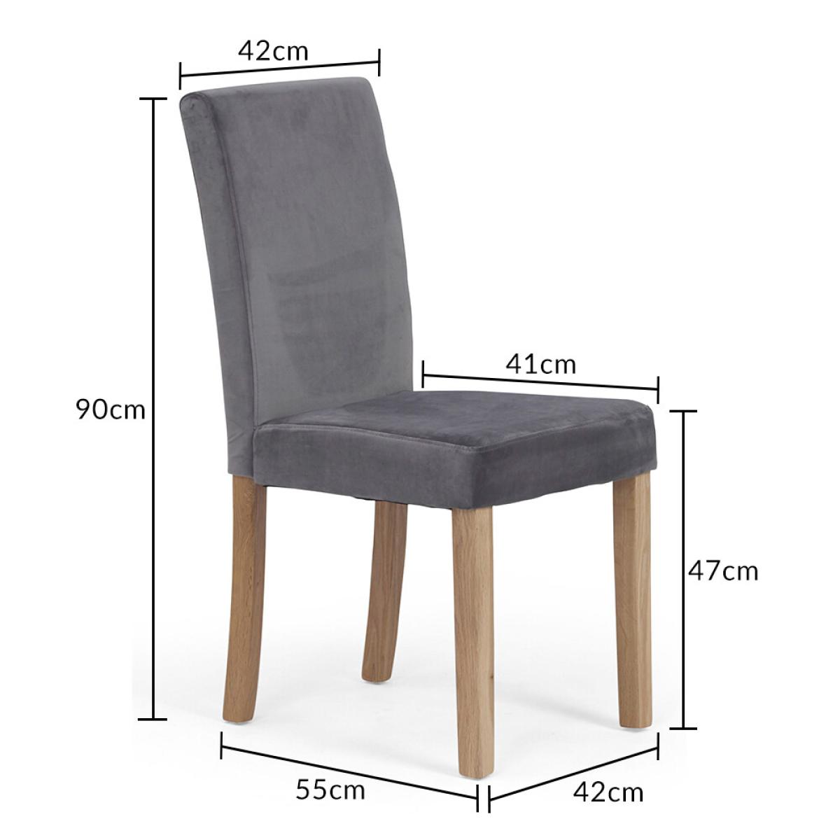 York 80cm Solid Oak Dining Table With 2 Grey Lila Velvet Chairs – image 22