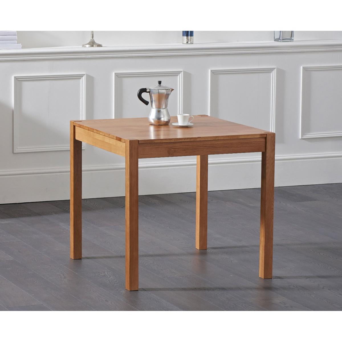 York 80cm Solid Oak Dining Table With 2 Grey Lila Velvet Chairs – image 4