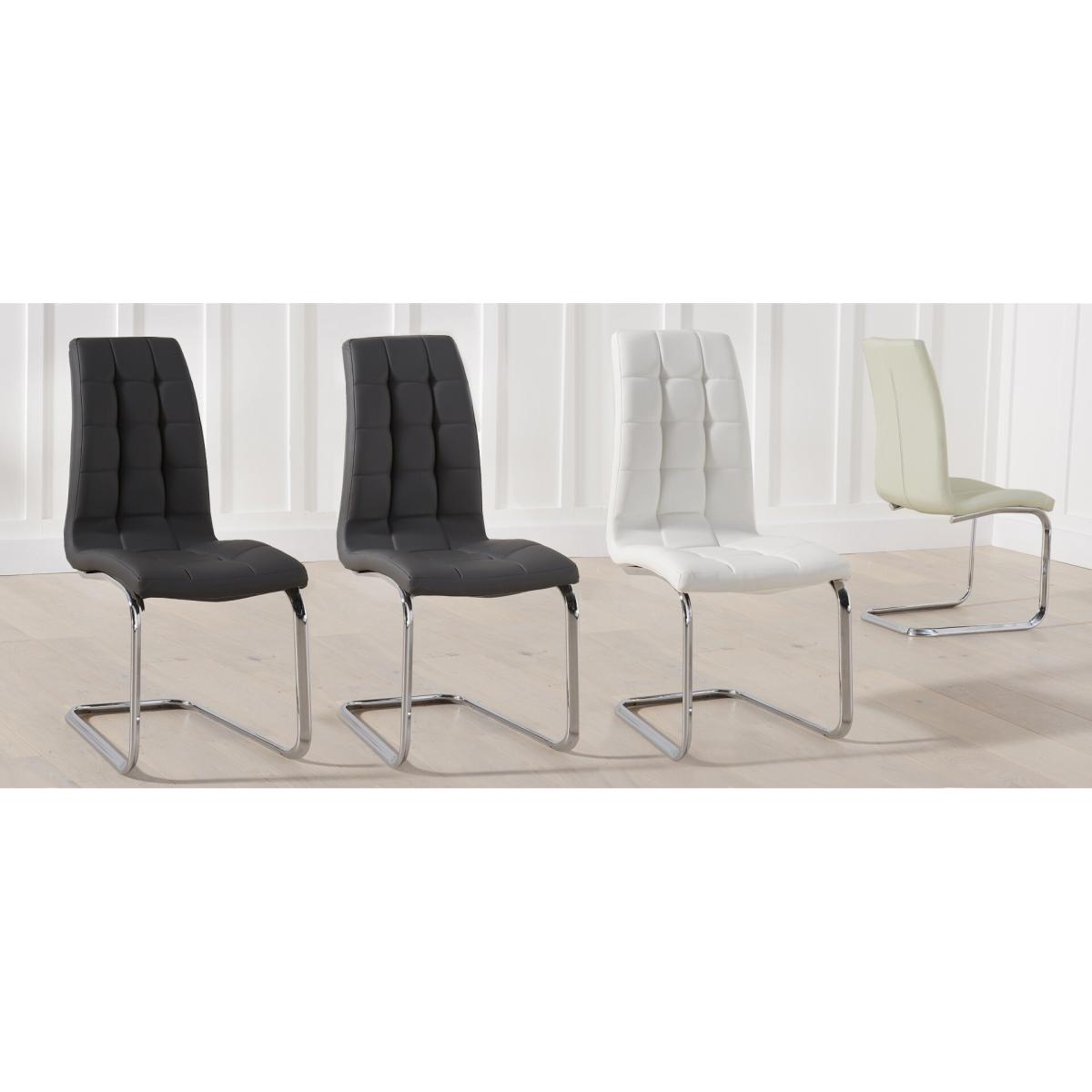 Bernini 165cm Oval Glass Dining Table with 4 Grey Vigo Chairs – image 11