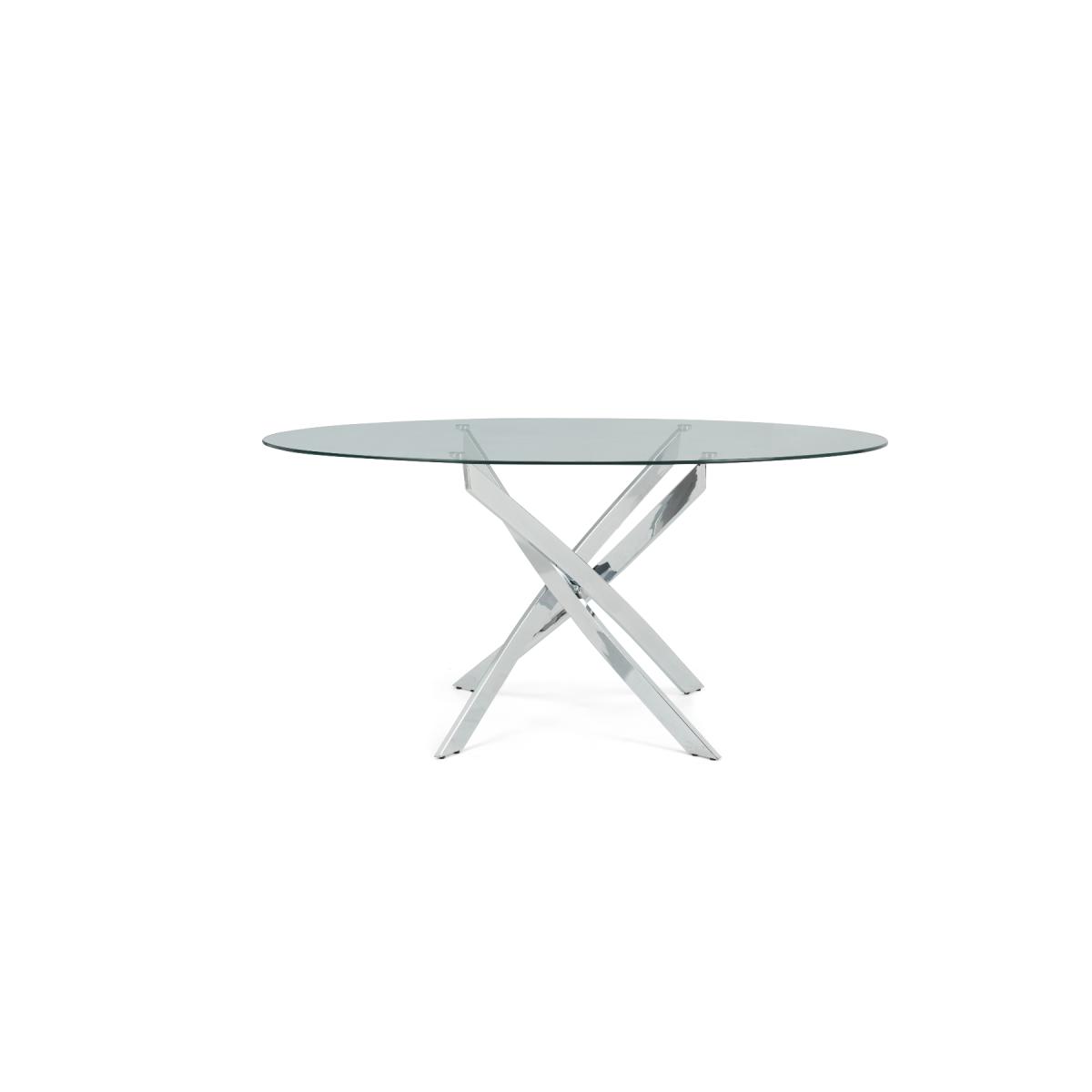 Bernini 165cm Oval Glass Dining Table with 4 Grey Vigo Chairs – image 13