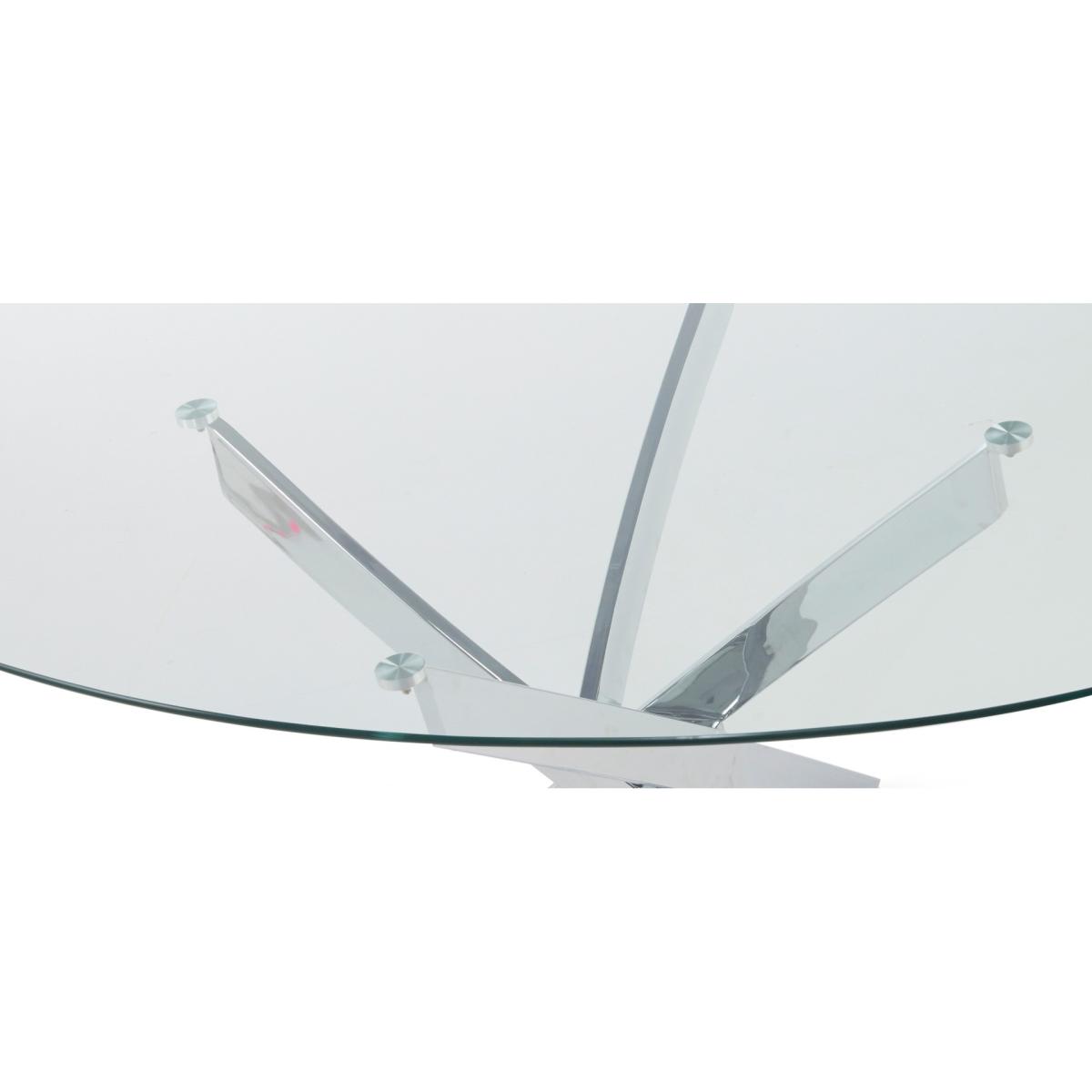 Bernini 165cm Oval Glass Dining Table with 4 Grey Vigo Chairs – image 16