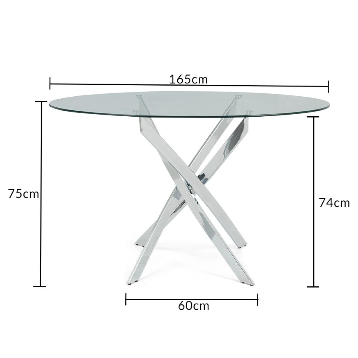 Bernini 165cm Oval Glass Dining Table with 4 Grey Vigo Chairs – image 17