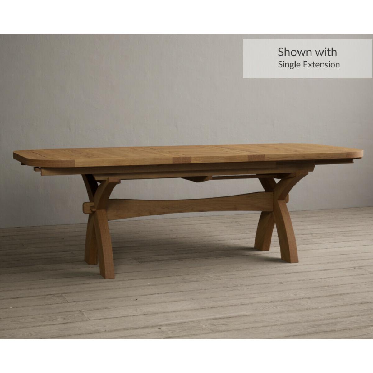Extending Olympia 180cm Solid Oak Dining Table with 8 Oak Natural Chairs – image 11