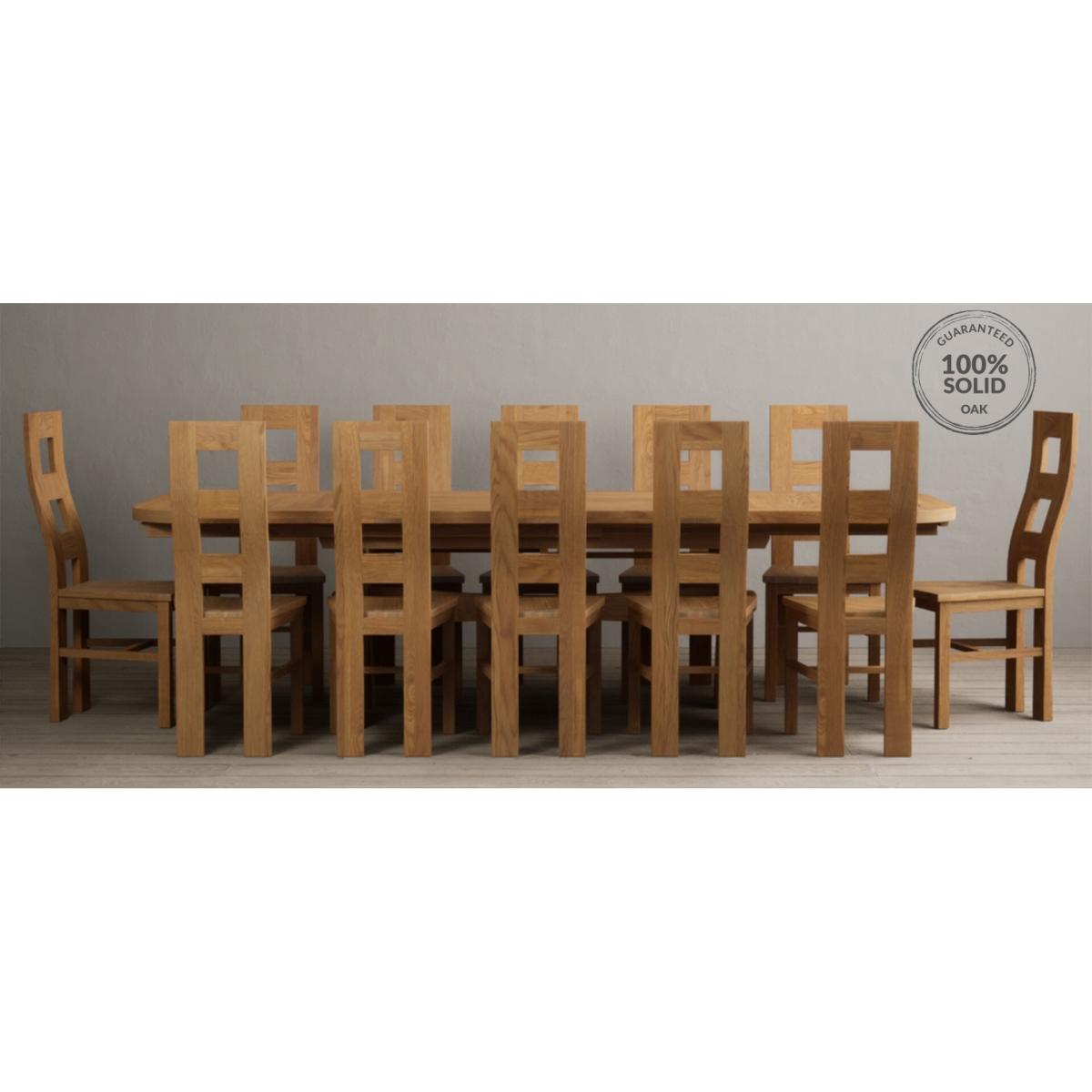 Extending Olympia 180cm Solid Oak Dining Table with 8 Oak Natural Chairs – image 19