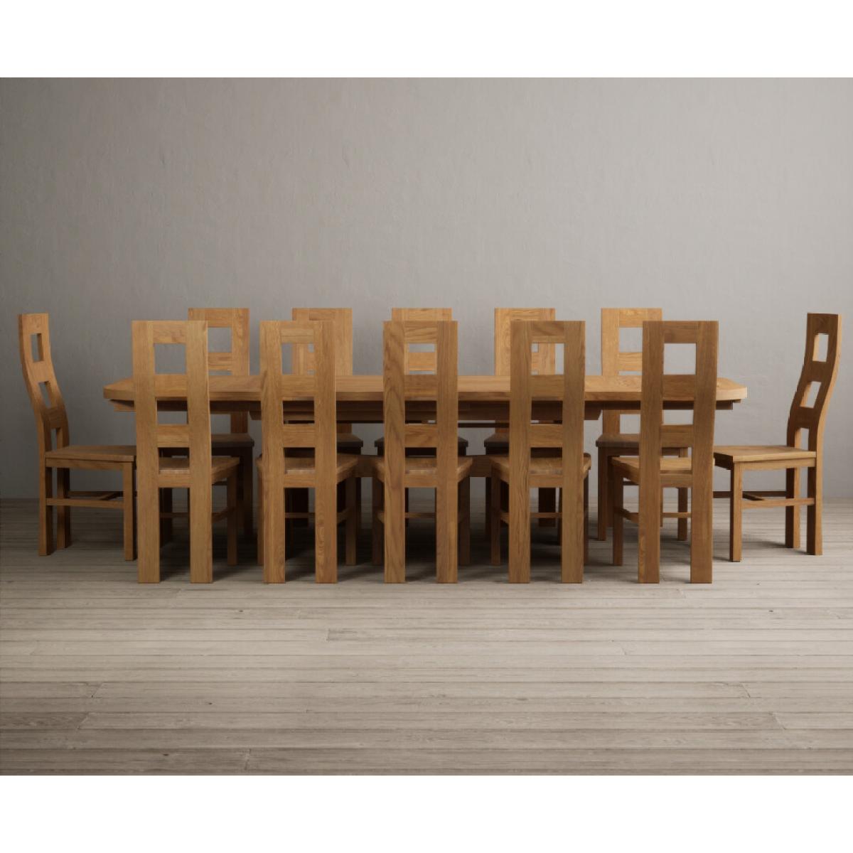Extending Olympia 180cm Solid Oak Dining Table with 8 Oak Natural Chairs – image 3