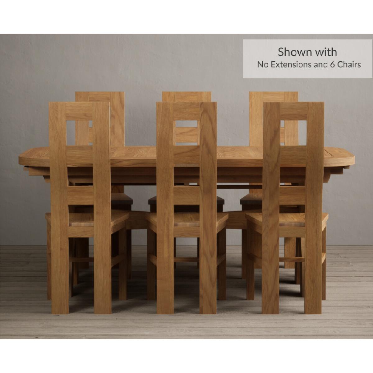 Extending Olympia 180cm Solid Oak Dining Table with 8 Oak Natural Chairs – image 4