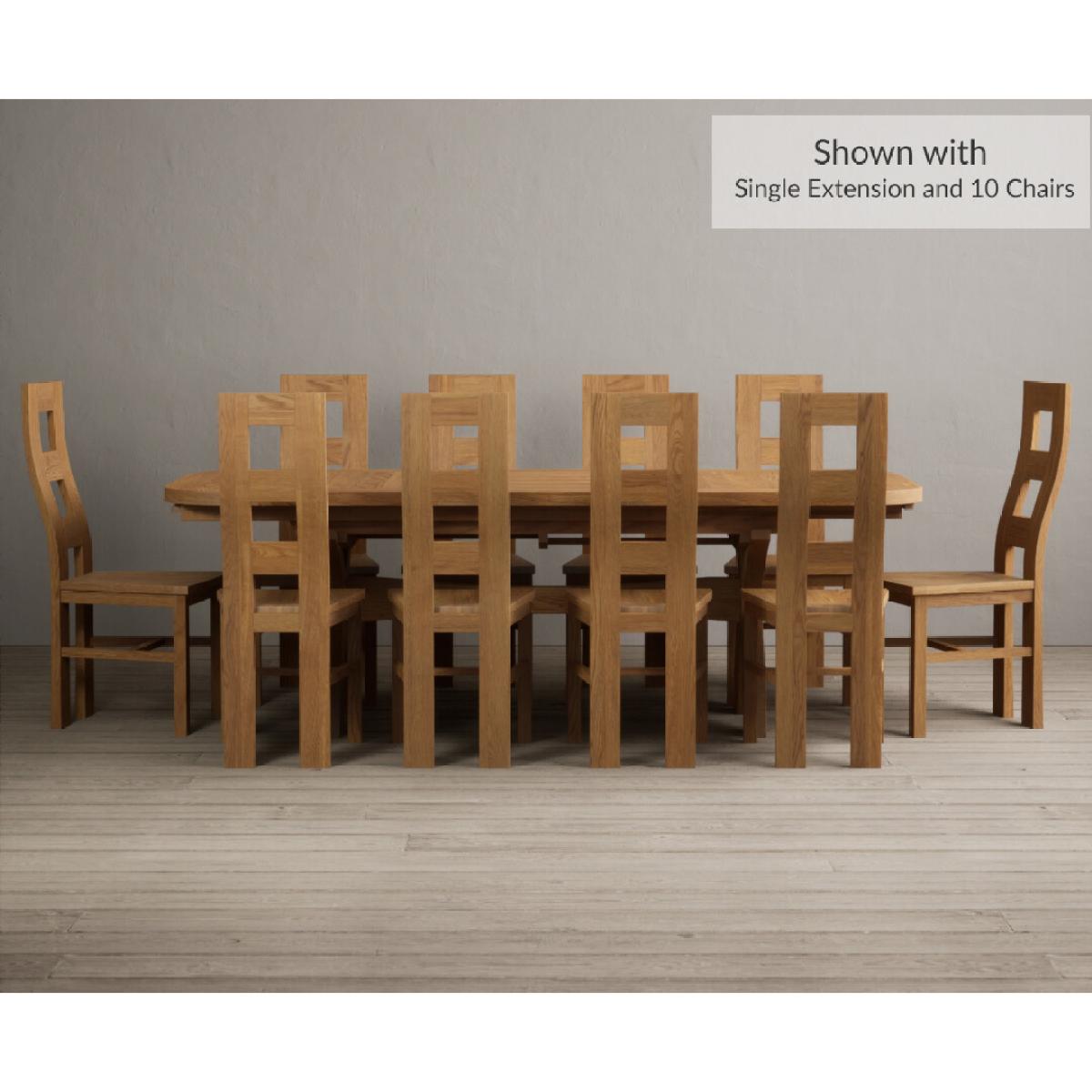 Extending Olympia 180cm Solid Oak Dining Table with 8 Oak Natural Chairs – image 7