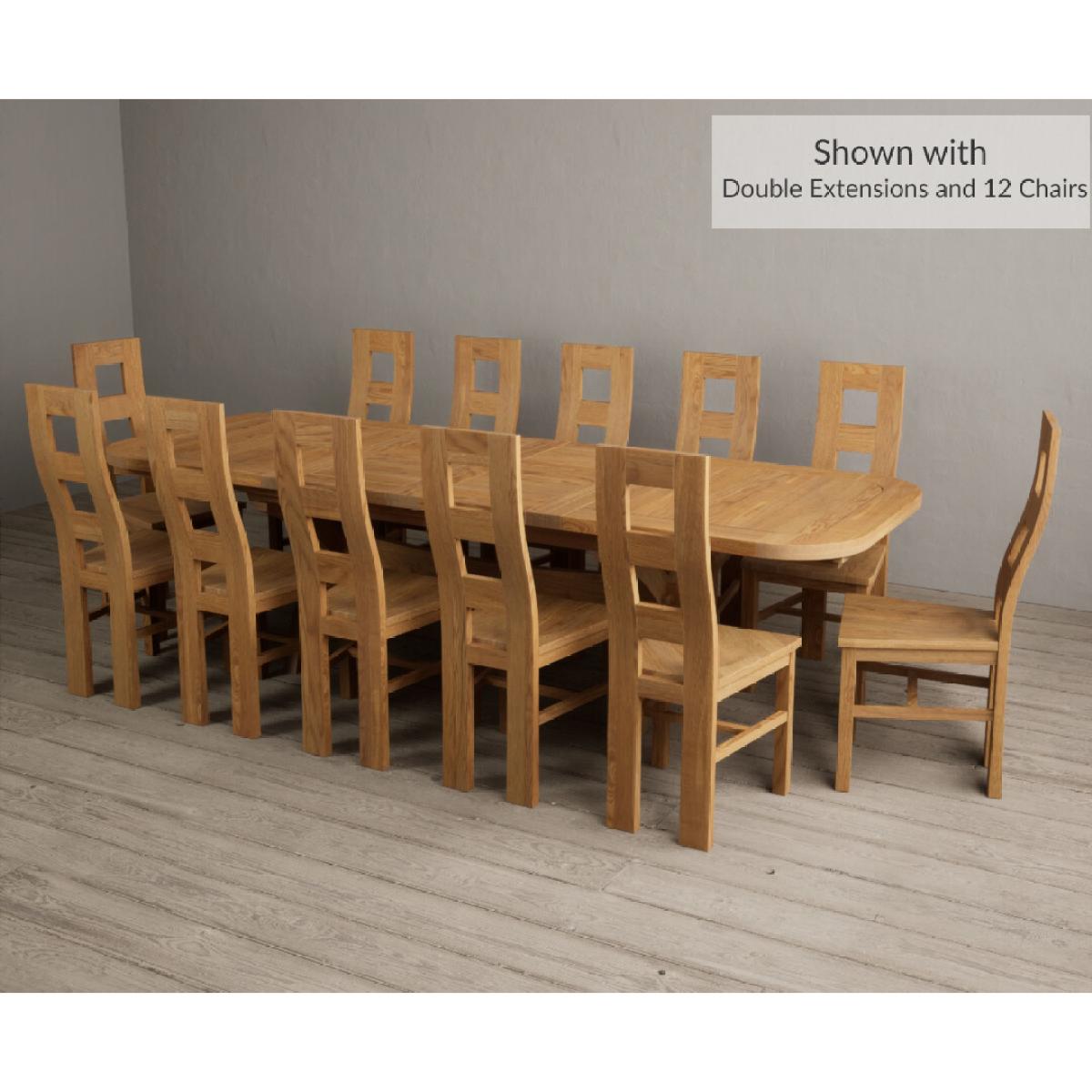 Extending Olympia 180cm Solid Oak Dining Table with 8 Oak Natural Chairs – image 8