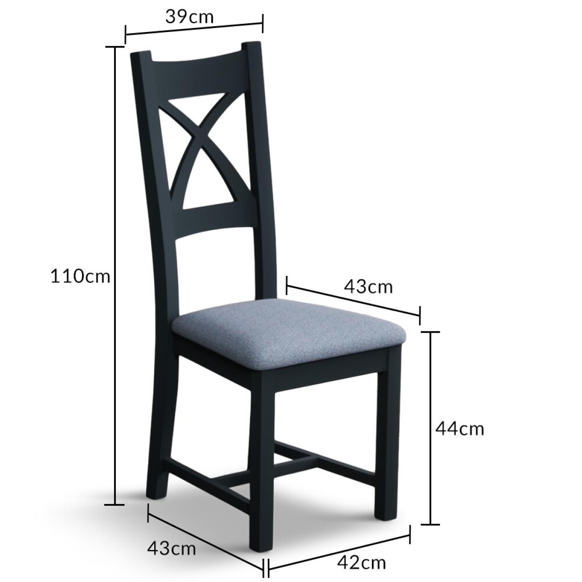 Atlas 180cm Oak and Dark Blue Extending Dining Table With 10 Blue X Back Chairs – image 25