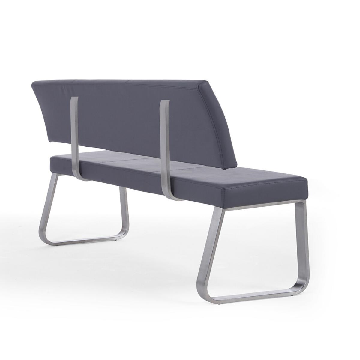 Atlanta 200cm Light Grey High Gloss Dining Table with 6 Grey Austin Chairs with 1 Grey Bench – image 21