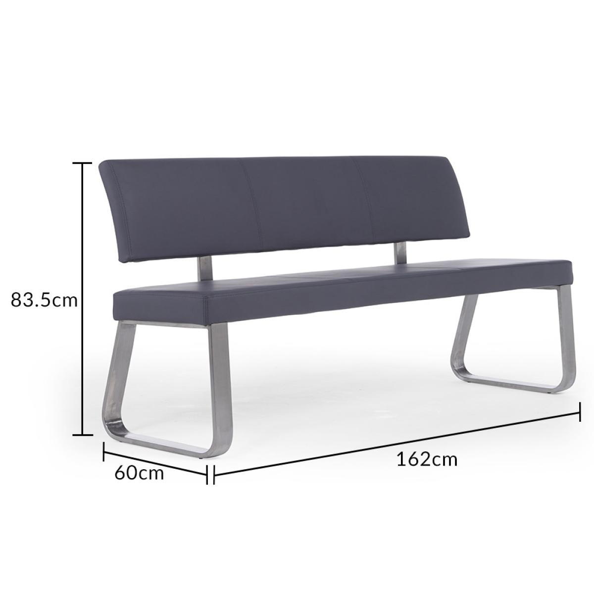 Atlanta 200cm Light Grey High Gloss Dining Table with 6 Grey Austin Chairs with 1 Grey Bench – image 24