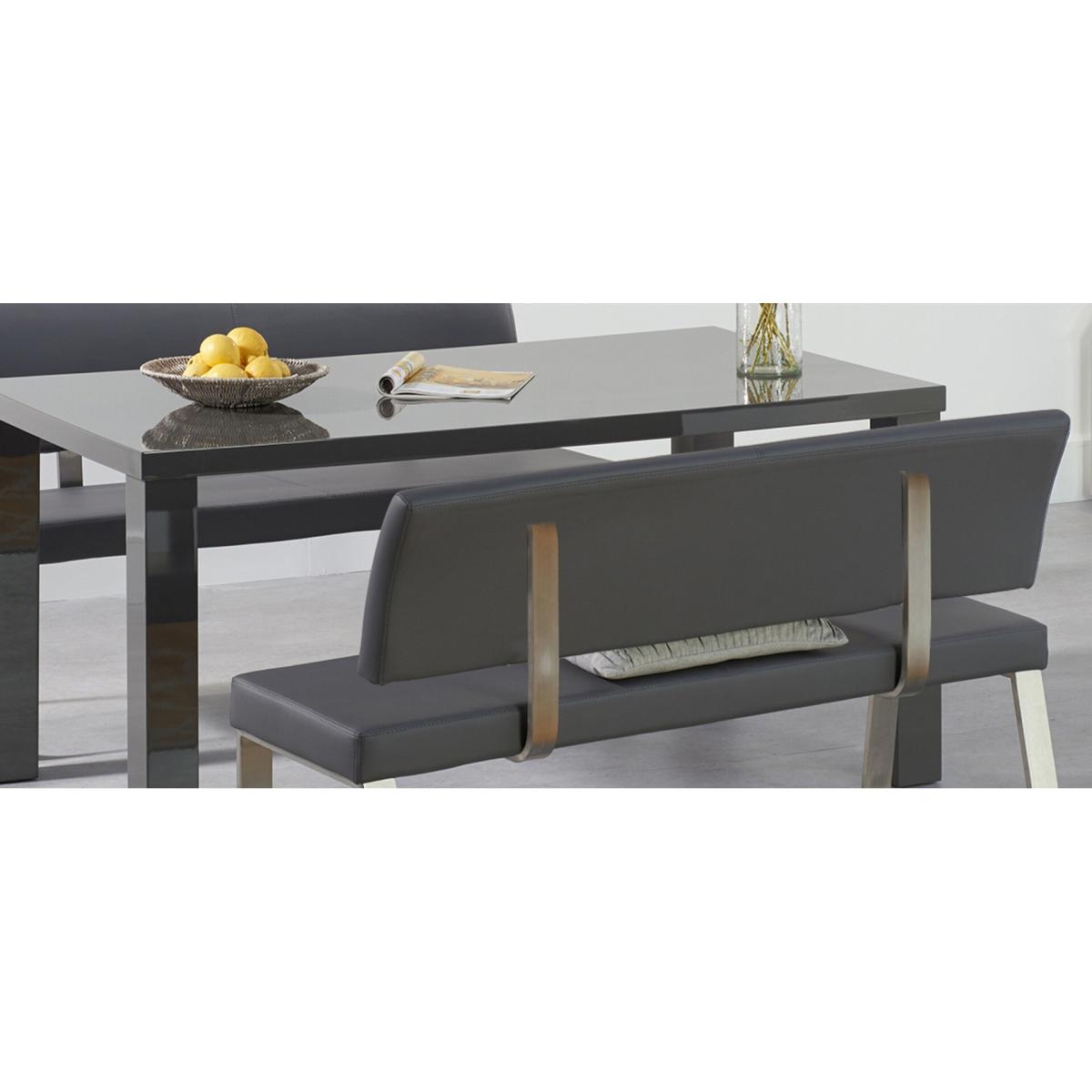 Atlanta 200cm Light Grey High Gloss Dining Table with 6 Grey Austin Chairs with 1 Grey Bench – image 25