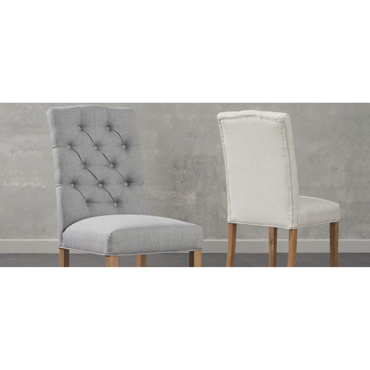 Verona 120cm Solid Oak Dining Table With 6 Cream Isabella Fabric Chairs – image 13