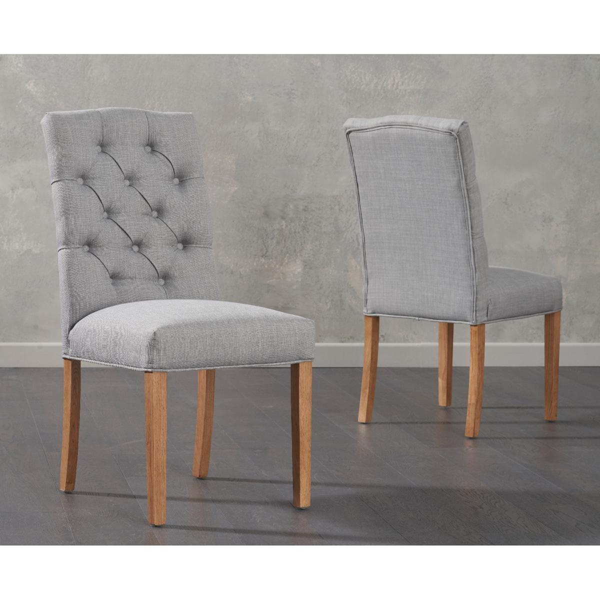 Verona 120cm Solid Oak Dining Table With 6 Cream Isabella Fabric Chairs – image 9