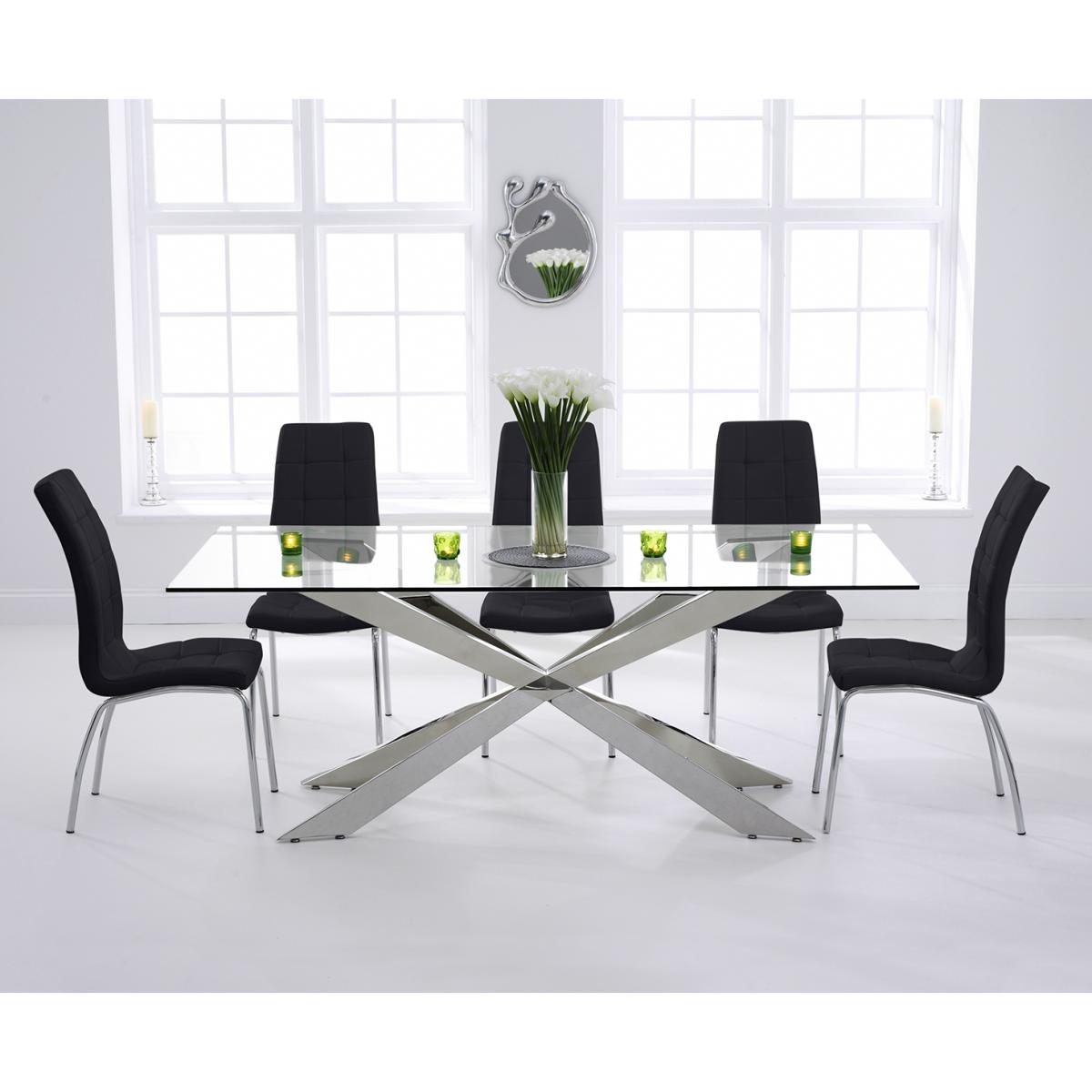 Juniper 200cm Glass Dining Table With 10 Red Enzo Chairs – image 2