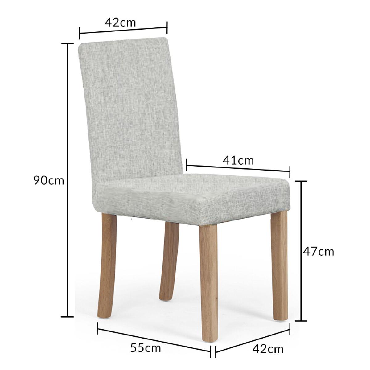 Extending York 70cm Solid Oak Dining Table With 2 Grey Lila Fabric Chairs – image 25
