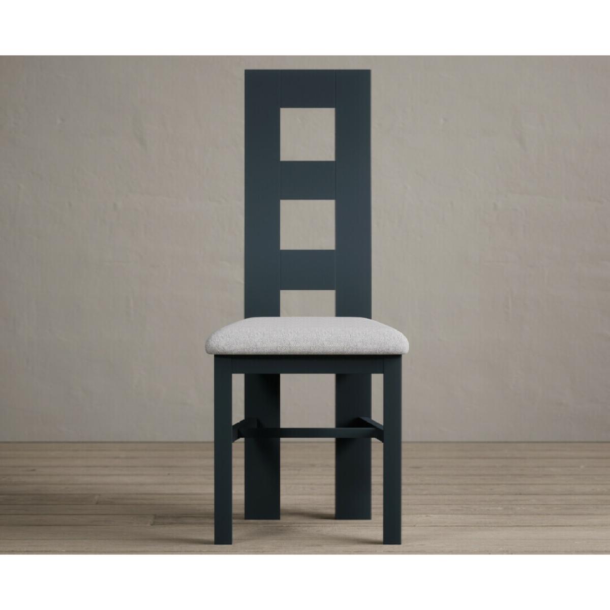 Extending Buxton 90cm Oak and Dark Blue Painted Dining Table with 6 Rustic Oak Painted Chairs – image 28