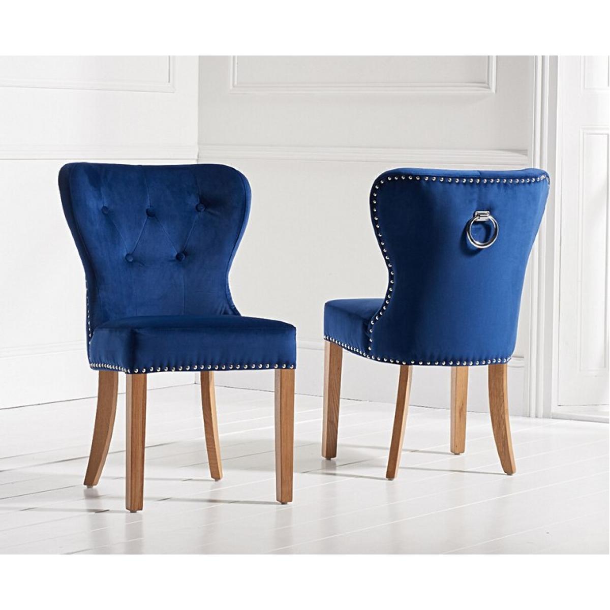 Bordeaux 200cm Solid Oak Extending Dining Table with Knightsbridge Velvet Chairs - Blue, 6 Chairs – image 10