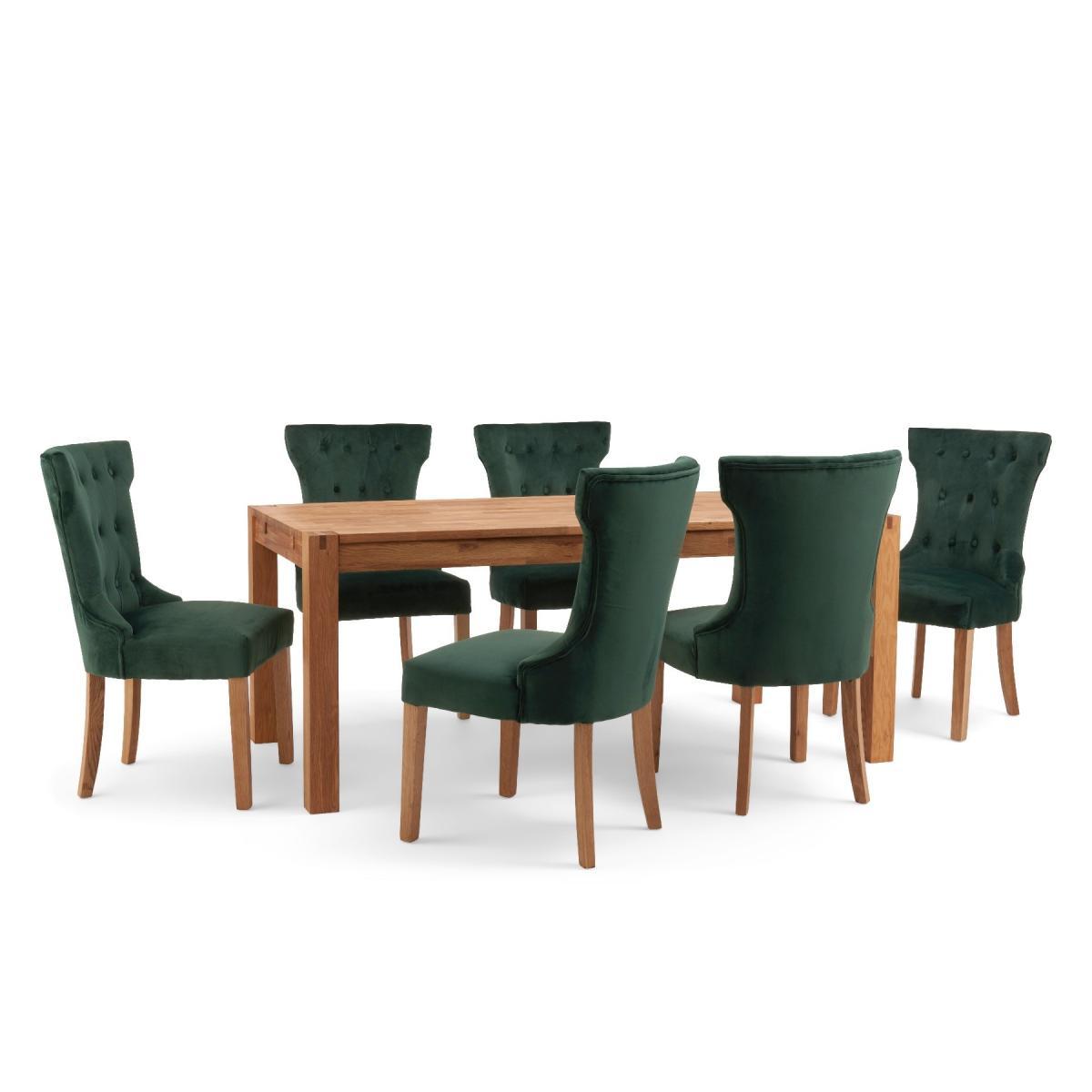 Verona 150cm Solid Oak Dining Table with Camille Velvet Chairs - Grey, 4 Chairs – image 13