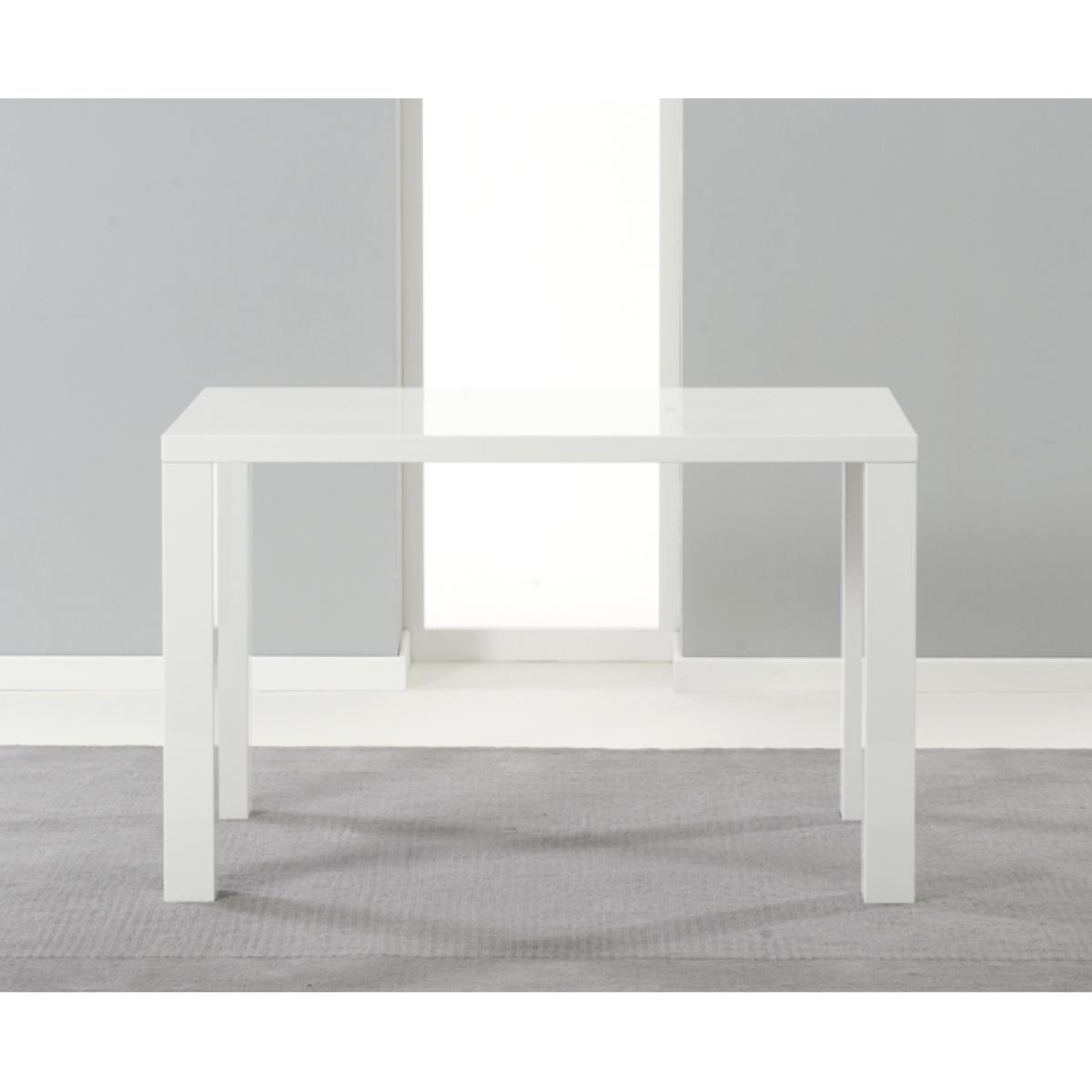 Seattle 120cm White High Gloss Dining Table With 4 Grey Astrid Faux Leather Chairs – image 12