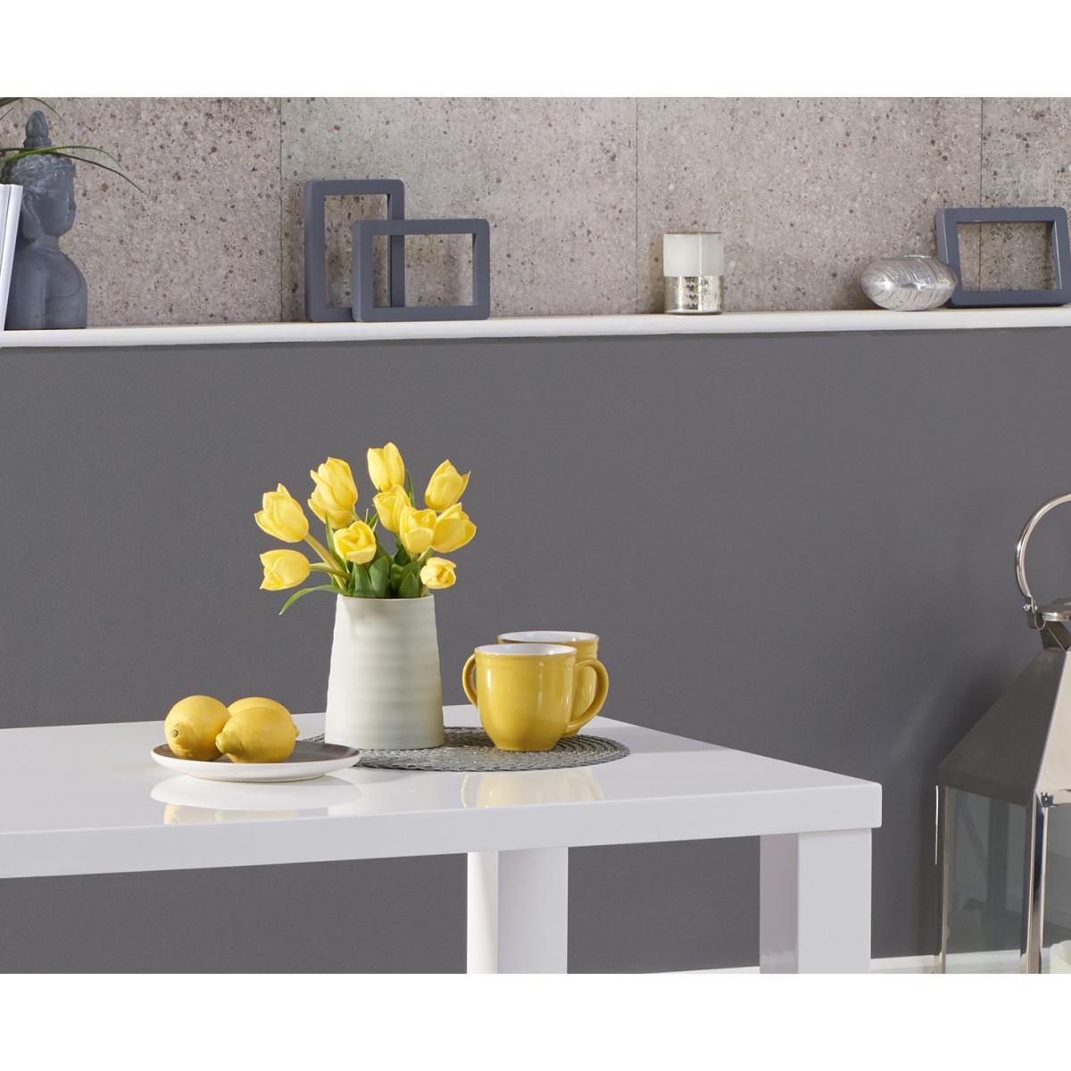 Seattle 120cm White High Gloss Dining Table With 4 Grey Astrid Faux Leather Chairs – image 4