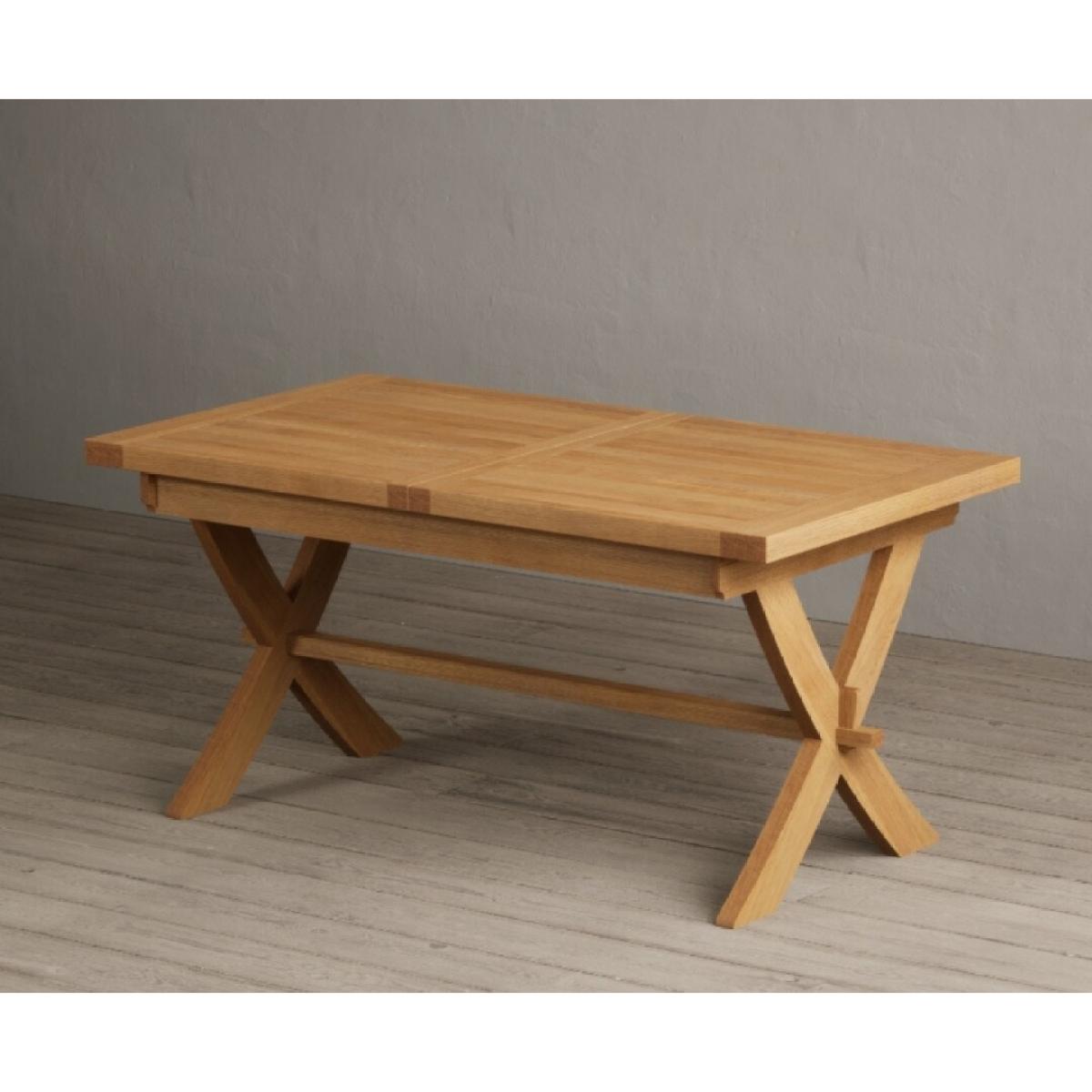 Extending Buckley 160cm Solid Oak Dining Table with 8 Cream Natural Solid Oak Chairs – image 42