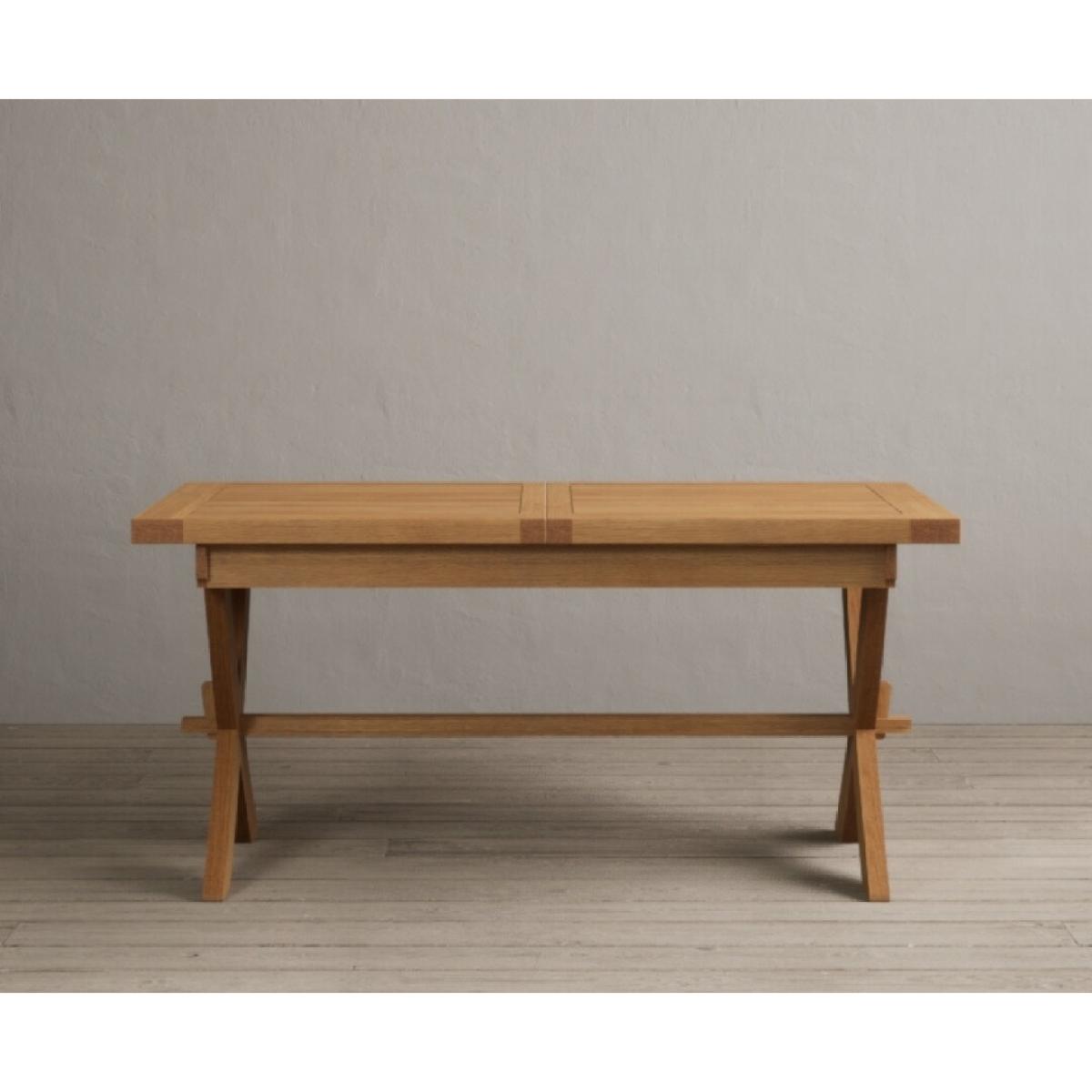 Extending Buckley 160cm Solid Oak Dining Table with 8 Cream Natural Solid Oak Chairs – image 44
