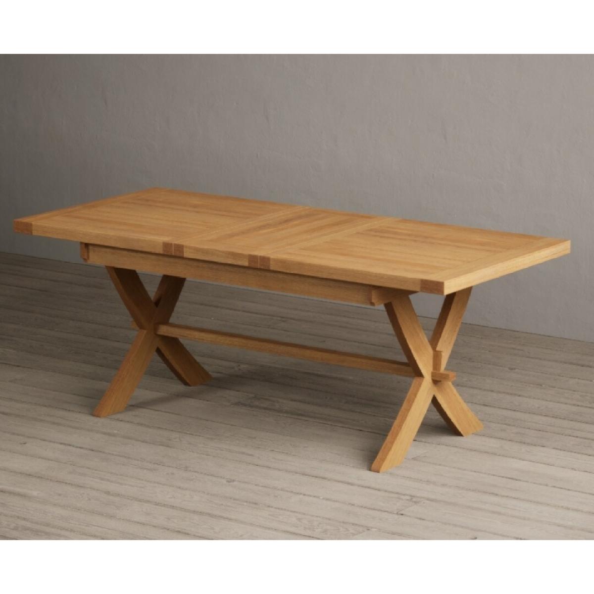 Extending Buckley 160cm Solid Oak Dining Table with 8 Cream Natural Solid Oak Chairs – image 48