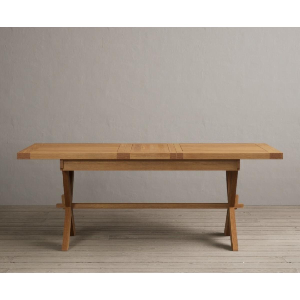 Extending Buckley 160cm Solid Oak Dining Table with 8 Cream Natural Solid Oak Chairs – image 49