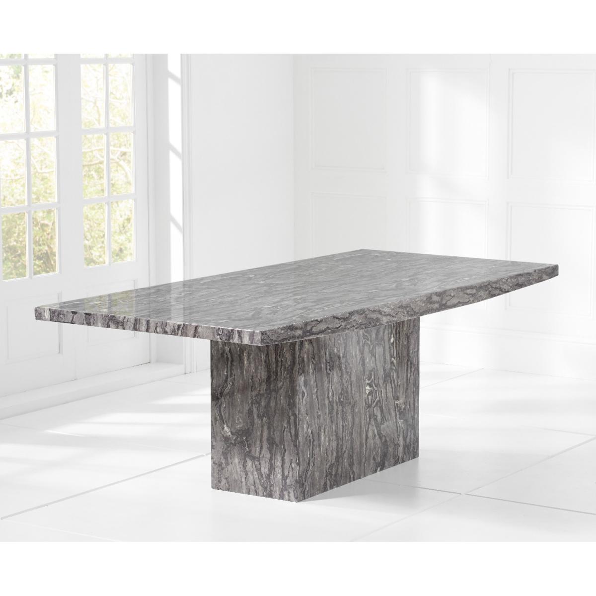 Crema 220cm Grey Marble Dining Table With 6 Grey Austin Chairs – image 13