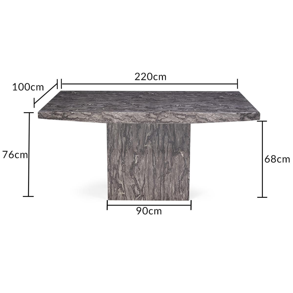 Crema 220cm Grey Marble Dining Table With 6 Grey Austin Chairs – image 20