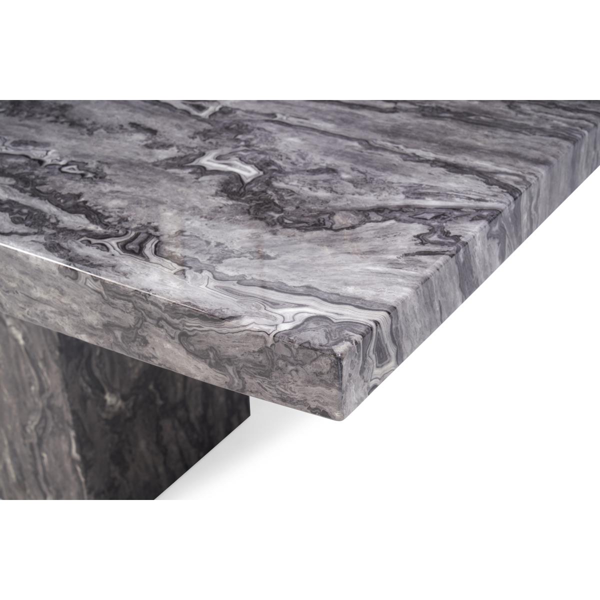 Crema 220cm Grey Marble Dining Table With 6 Grey Austin Chairs – image 7