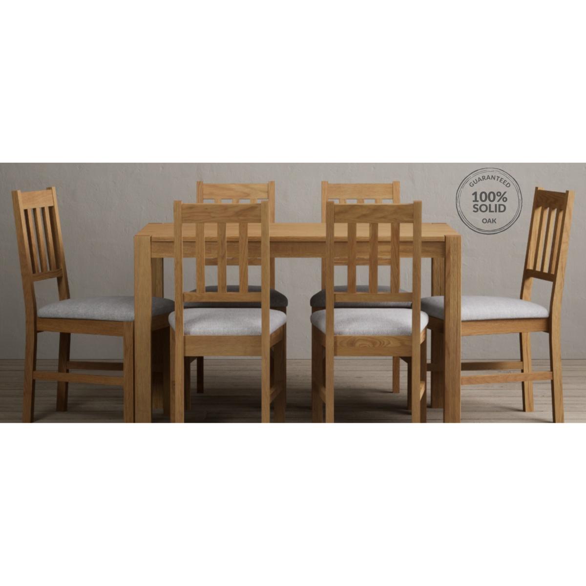 York 120cm Solid Oak Dining Table With 2 Grey Olivia Chairs And 2 York Bencheses – image 17
