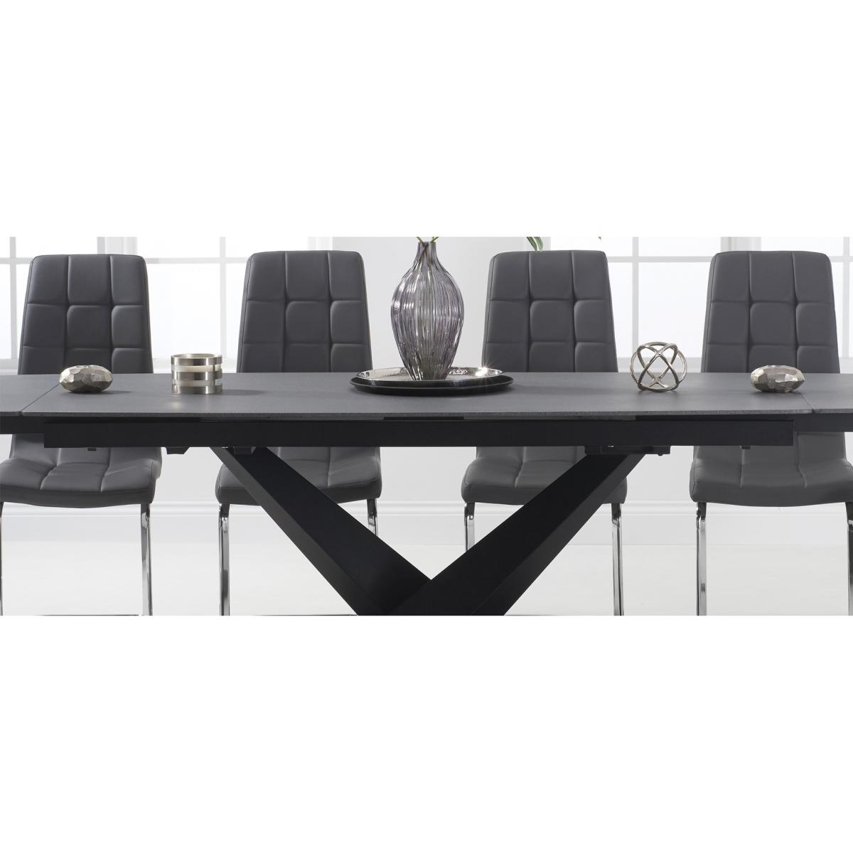 Extending Jacob 180cm Grey Stone Dining Table with 8 Grey Vigo Chairs – image 10