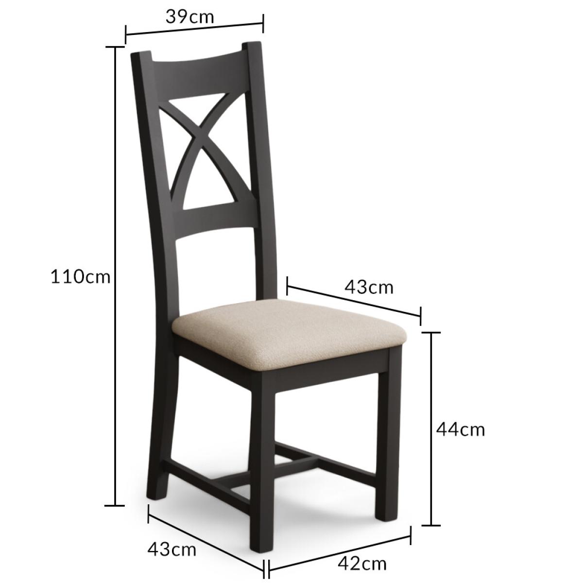 Extending Hertford 100cm - 130cm Oak and Charcoal Grey Painted Pedestal Dining Table with 4 Linen Painted Chairs – image 60
